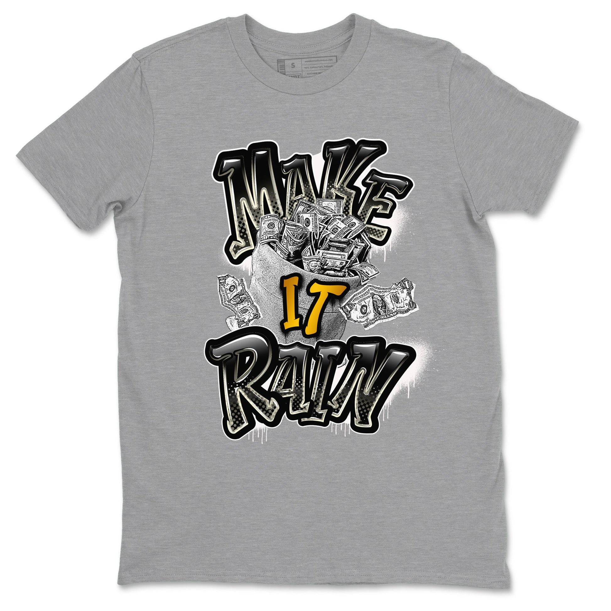 Air Jordan 11 Gratitude shirt to match jordans Make It Rain Money sneaker tees AJ11 Gratitude SNRT Sneaker Release Tees unisex cotton Heather Grey 2 crew neck shirt