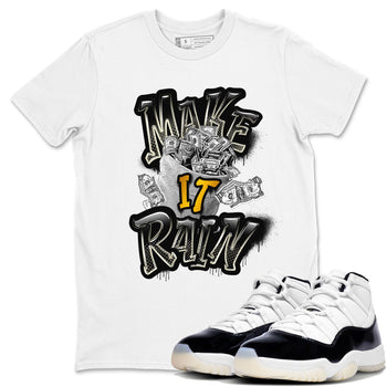 Air Jordan 11 Gratitude shirt to match jordans Make It Rain Money sneaker tees AJ11 Gratitude SNRT Sneaker Release Tees unisex cotton White 1 crew neck shirt