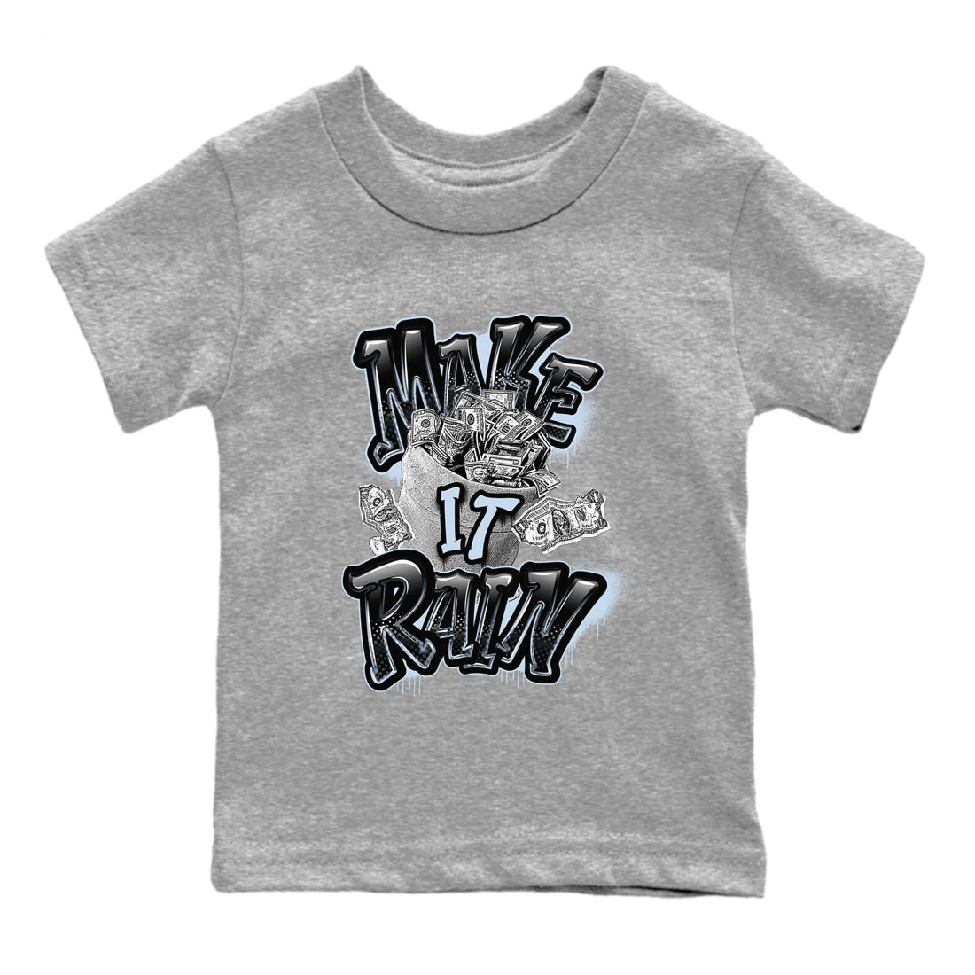 Air Jordan 11 Space shirt to match jordans Make It Rain Money sneaker tees AJ11 Black and Varsity Royal SNRT sneaker release tees baby toddler Heather Grey 2 cotton Shirt