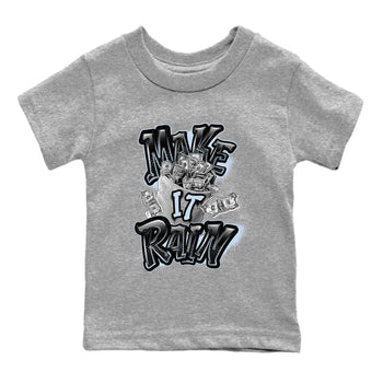 Air Jordan 11 Space shirt to match jordans Make It Rain Money sneaker tees AJ11 Black and Varsity Royal SNRT sneaker release tees baby toddler Heather Grey 2 cotton Shirt