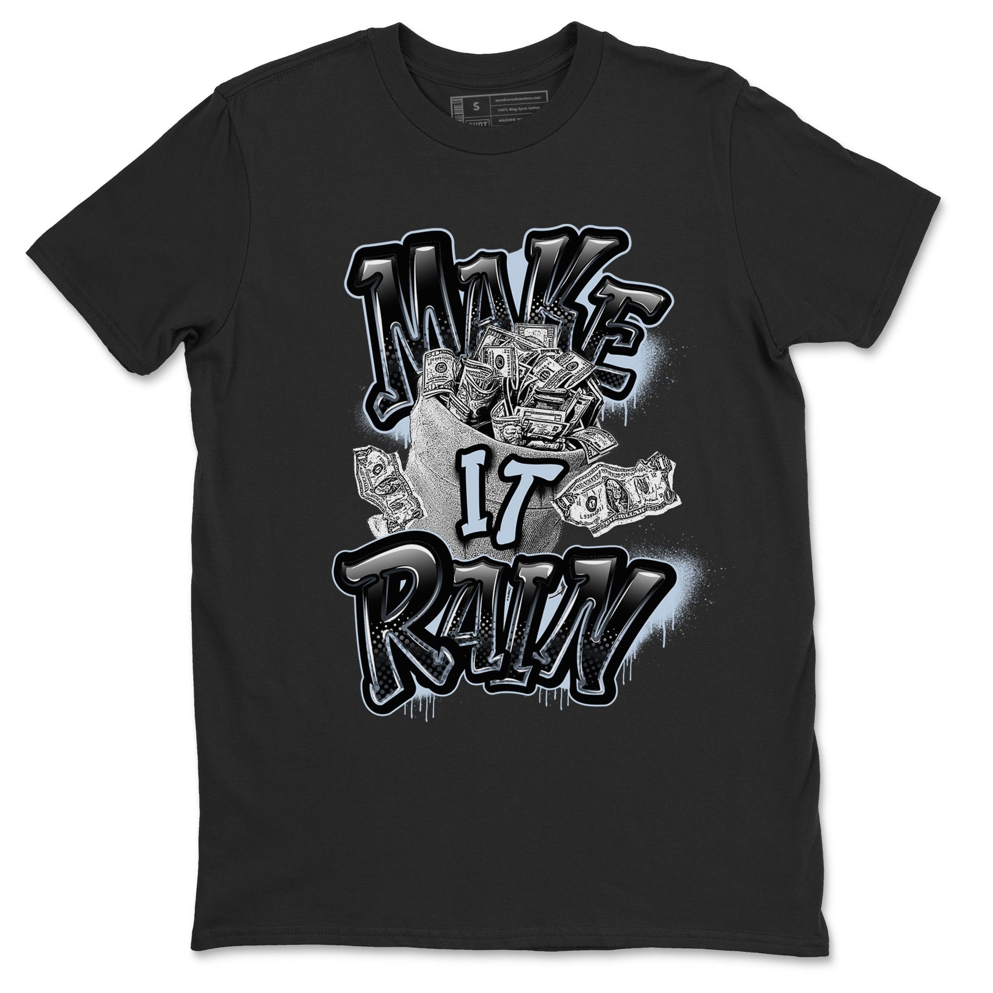Air Jordan 11 Space shirt to match jordans Make It Rain Money sneaker tees AJ11 Black and Varsity Royal SNRT Sneaker Release Tees unisex cotton Black 2 crew neck shirt