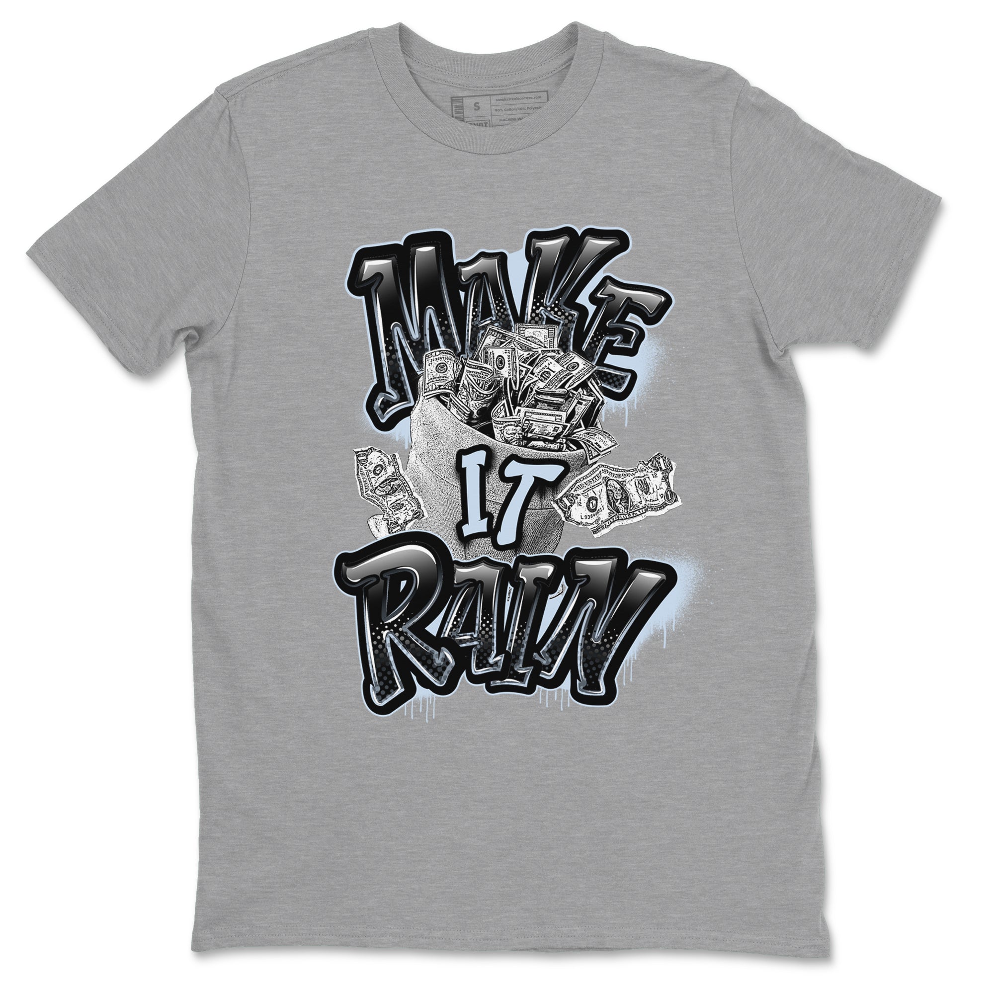 Air Jordan 11 Space shirt to match jordans Make It Rain Money sneaker tees AJ11 Black and Varsity Royal SNRT Sneaker Release Tees unisex cotton Heather Grey 2 crew neck shirt