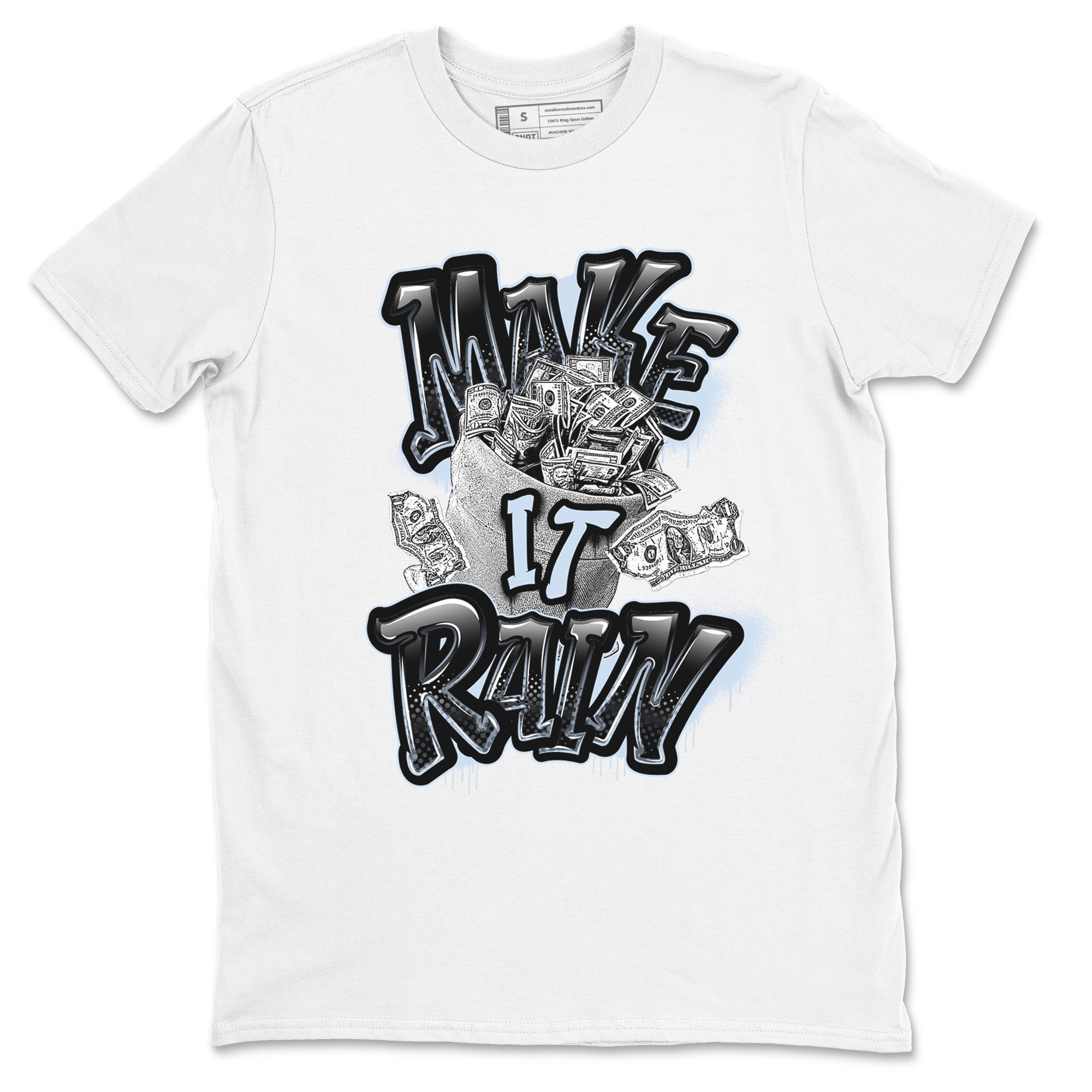 Air Jordan 11 Space shirt to match jordans Make It Rain Money sneaker tees AJ11 Black and Varsity Royal SNRT Sneaker Release Tees unisex cotton White 2 crew neck shirt