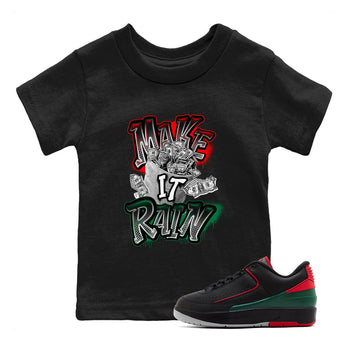Air Jordan 2 Christmas shirt to match jordans Make It Rain Money sneaker tees AJ2 Christmas SNRT sneaker release tees baby toddler Black 1 cotton Shirt