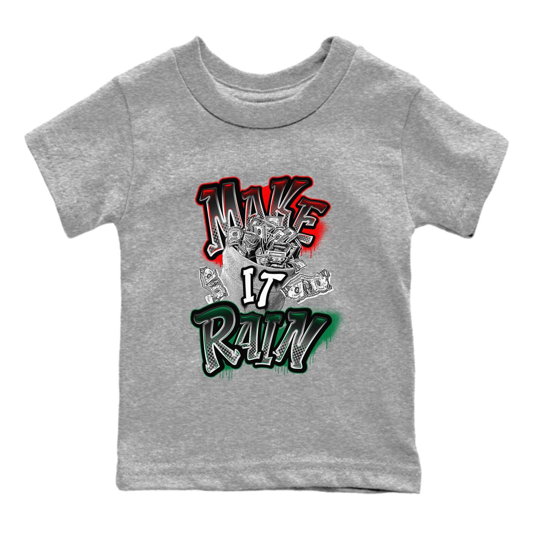 Air Jordan 2 Christmas shirt to match jordans Make It Rain Money sneaker tees AJ2 Christmas SNRT sneaker release tees baby toddler Heather Grey 2 cotton Shirt