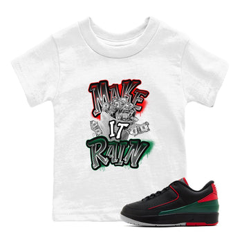 Air Jordan 2 Christmas shirt to match jordans Make It Rain Money sneaker tees AJ2 Christmas SNRT sneaker release tees baby toddler White 1 cotton Shirt