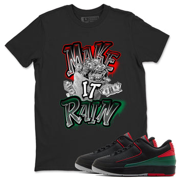Air Jordan 2 Christmas shirt to match jordans Make It Rain Money sneaker tees AJ2 Christmas SNRT Sneaker Release Tees unisex cotton Black 1 crew neck shirt