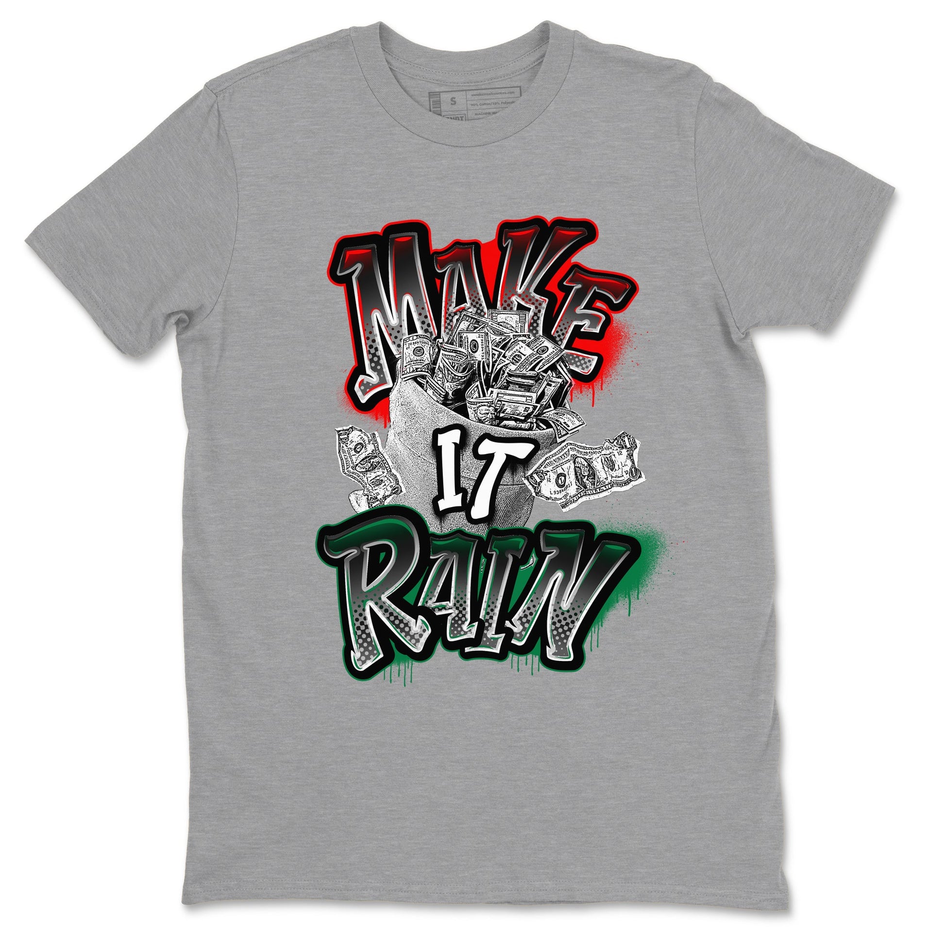 Air Jordan 2 Christmas shirt to match jordans Make It Rain Money sneaker tees AJ2 Christmas SNRT Sneaker Release Tees unisex cotton Heather Grey 2 crew neck shirt