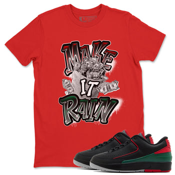 Air Jordan 2 Christmas shirt to match jordans Make It Rain Money sneaker tees AJ2 Christmas SNRT Sneaker Release Tees unisex cotton Red 1 crew neck shirt