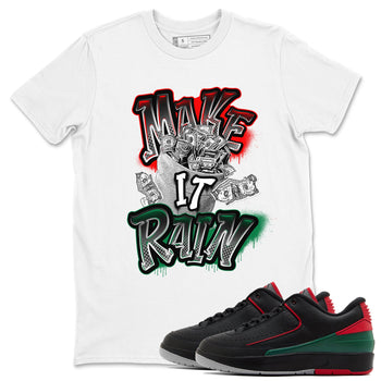 Air Jordan 2 Christmas shirt to match jordans Make It Rain Money sneaker tees AJ2 Christmas SNRT Sneaker Release Tees unisex cotton White 1 crew neck shirt