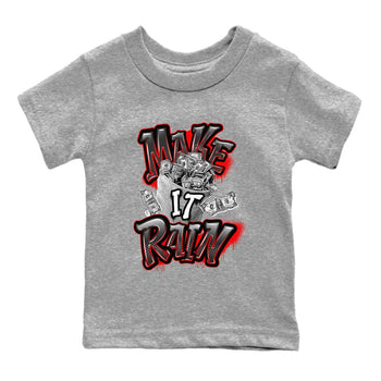 Air Jordan 4 Bred Reimagined shirt to match jordans Make It Rain Money sneaker tees AJ4 Bred Reimagined SNRT sneaker release tees baby toddler Heather Grey 2 cotton Shirt