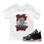 Air Jordan 4 Bred Reimagined shirt to match jordans Make It Rain Money sneaker tees AJ4 Bred Reimagined SNRT sneaker release tees baby toddler White 1 cotton Shirt