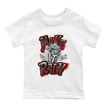 Air Jordan 4 Bred Reimagined shirt to match jordans Make It Rain Money sneaker tees AJ4 Bred Reimagined SNRT sneaker release tees baby toddler White 2 cotton Shirt