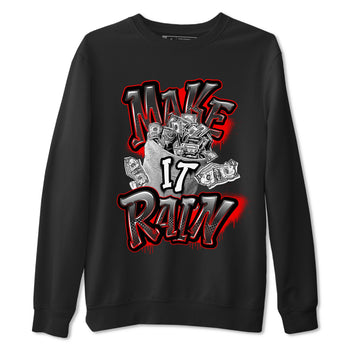 Air Jordan 4 Bred Reimagined shirt to match jordans Make It Rain Money sneaker tees AJ4 Bred Reimagined SNRT Sneaker Release Tees unisex cotton Black 2 crew neck shirt