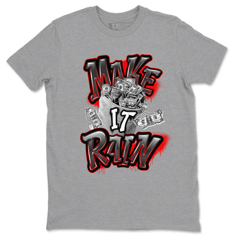 Air Jordan 4 Bred Reimagined shirt to match jordans Make It Rain Money sneaker tees AJ4 Bred Reimagined SNRT Sneaker Release Tees unisex cotton Heather Grey 2 crew neck shirt
