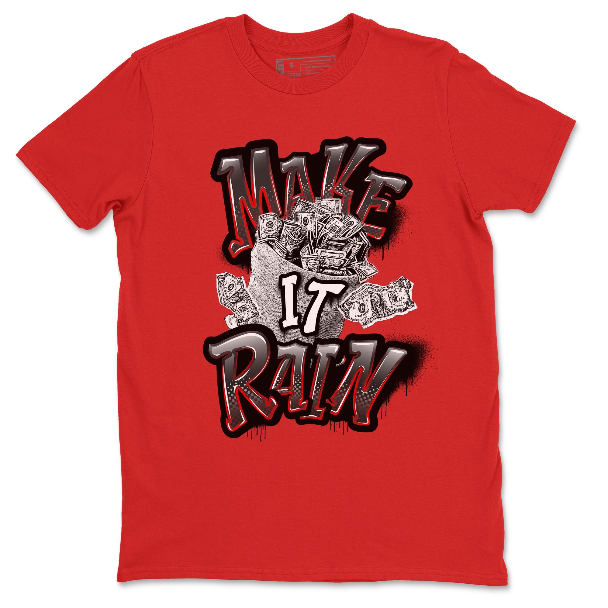 Air Jordan 4 Bred Reimagined shirt to match jordans Make It Rain Money sneaker tees AJ4 Bred Reimagined SNRT Sneaker Release Tees unisex cotton Red 2 crew neck shirt