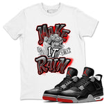 Air Jordan 4 Bred Reimagined shirt to match jordans Make It Rain Money sneaker tees AJ4 Bred Reimagined SNRT Sneaker Release Tees unisex cotton White 1 crew neck shirt