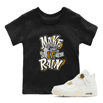 4s Sail shirt to match jordans Make It Rain Money sneaker tees Air Jordan 4 Sail SNRT sneaker release tees baby toddler Black 1 cotton Shirt
