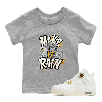 4s Sail shirt to match jordans Make It Rain Money sneaker tees Air Jordan 4 Sail SNRT sneaker release tees baby toddler Heather Grey 1 cotton Shirt
