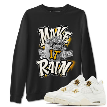 4s Sail shirt to match jordans Make It Rain Money sneaker tees Air Jordan 4 Sail SNRT Sneaker Release Tees unisex cotton Black 1 crew neck shirt