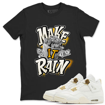 4s Sail shirt to match jordans Make It Rain Money sneaker tees Air Jordan 4 Sail SNRT Sneaker Release Tees unisex cotton Black 1 crew neck shirt