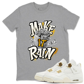 4s Sail shirt to match jordans Make It Rain Money sneaker tees Air Jordan 4 Sail SNRT Sneaker Release Tees unisex cotton Heather Grey 1 crew neck shirt