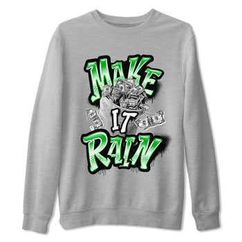 Air Jordan 5 Lucky Green shirt to match jordans Make It Rain Money sneaker tees AJ5 Lucky Green SNRT Sneaker Release Tees unisex cotton Heather Grey 2 crew neck shirt