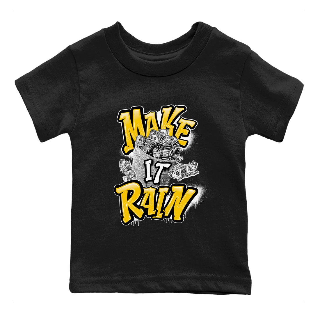 Air Jordan 6 Yellow Ochre shirt to match jordans Make It Rain Money sneaker tees AJ6 Yellow Ochre SNRT sneaker release tees baby toddler Black 2 cotton Shirt