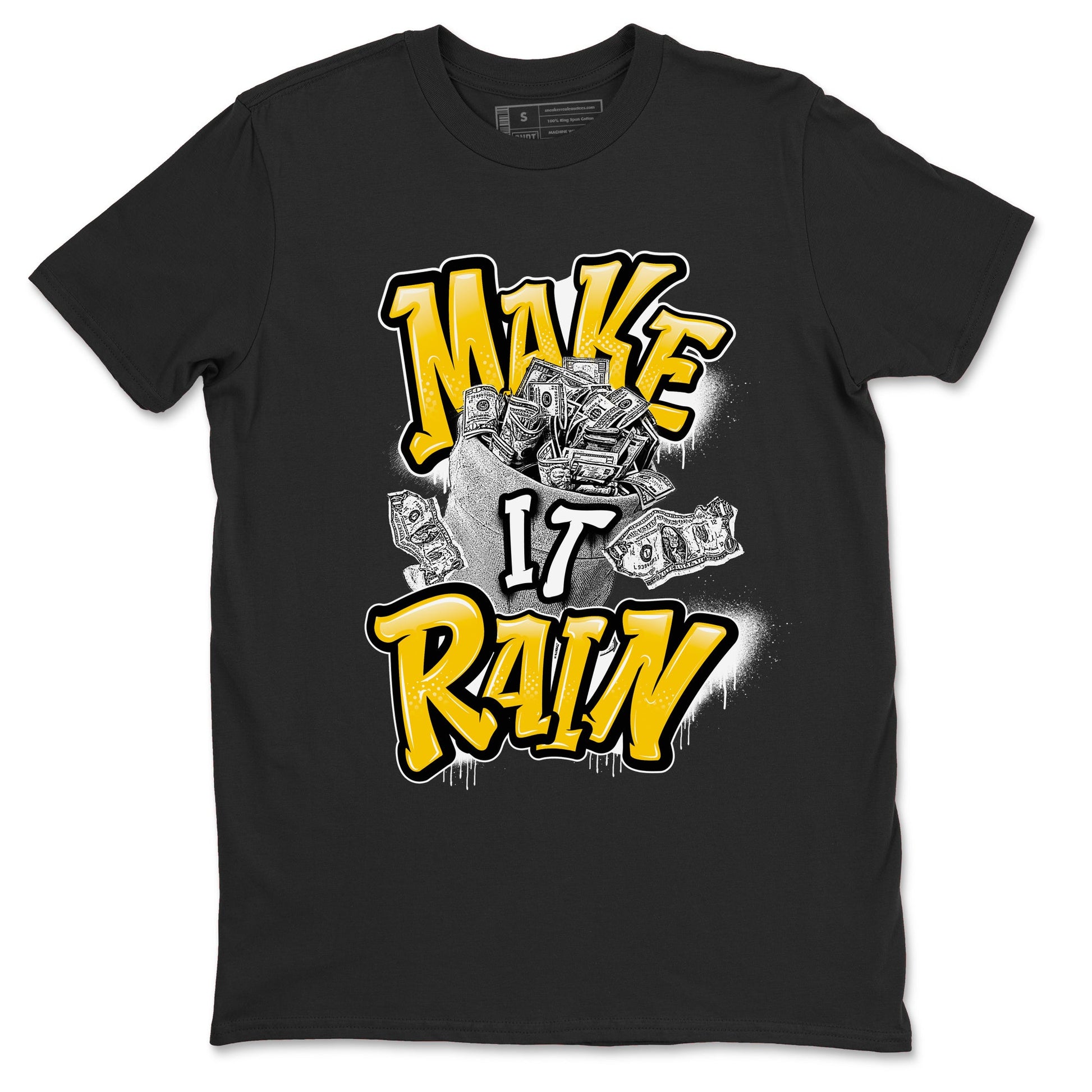Air Jordan 6 Yellow Ochre shirt to match jordans Make It Rain Money sneaker tees AJ6 Yellow Ochre SNRT Sneaker Release Tees unisex cotton Black1 crew neck shirt