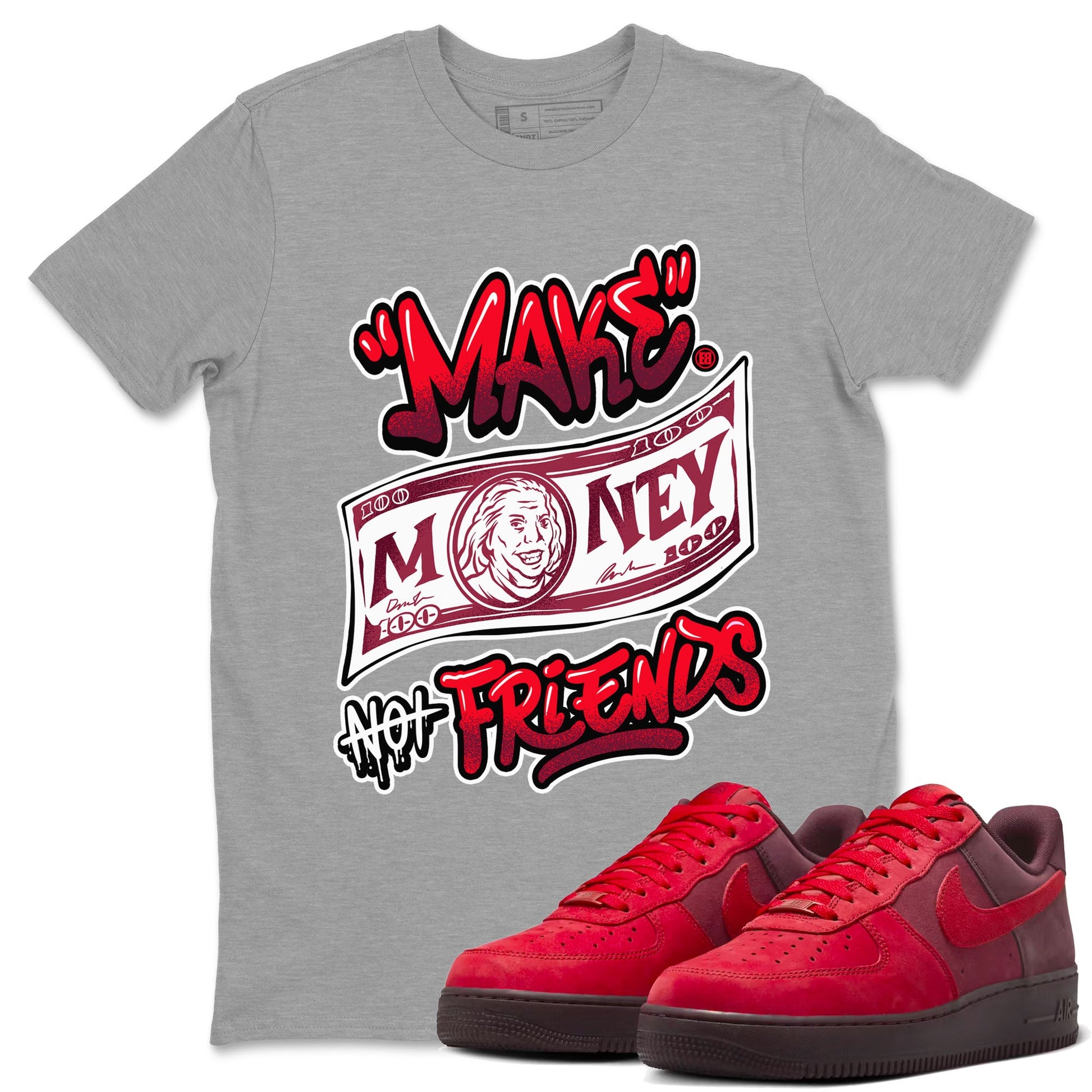 Air Force 1 Layers Of Love Valentine's Day shirt to match jordans Make Money Not Friends sneaker tees streetwear brand AF1 Layers Of Love SNRT Sneaker Release Tees unisex cotton Heather Grey 1 crew neck shirt