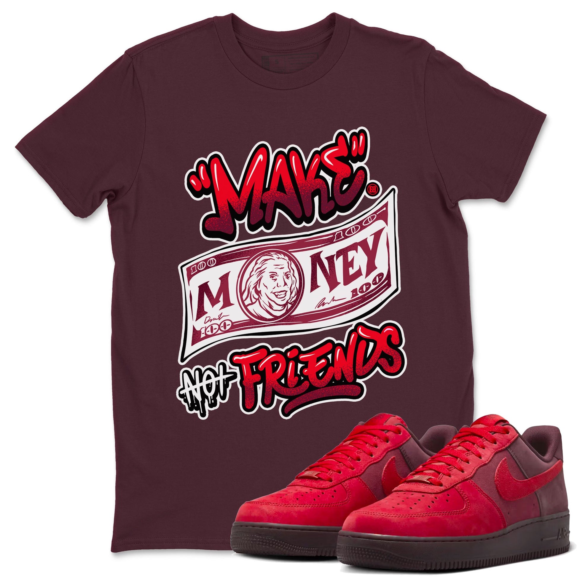 Air Force 1 Layers Of Love Valentine's Day shirt to match jordans Make Money Not Friends sneaker tees streetwear brand AF1 Layers Of Love SNRT Sneaker Release Tees unisex cotton Maroon 1 crew neck shirt