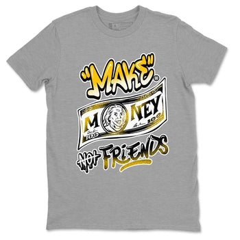 1s Yellow Ochre shirt to match jordans Make Money Not Friends sneaker tees streetwear brand Air Jordan 1 High OG Yellow Ochre SNRT Sneaker Release Tees unisex cotton Heather Grey 2 crew neck shirt