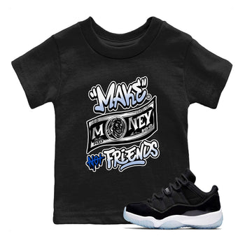 11s Retro Space shirt to match jordans Make Money Not Friends sneaker tees streetwear brand Air Jordan 11 Black/Varsity Royal SNRT sneaker release tees baby toddler Black 1 cotton Shirt