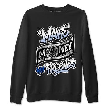 11s Retro Space shirt to match jordans Make Money Not Friends sneaker tees streetwear brand Air Jordan 11 Black/Varsity Royal SNRT Sneaker Release Tees unisex cotton Black 2 crew neck shirt