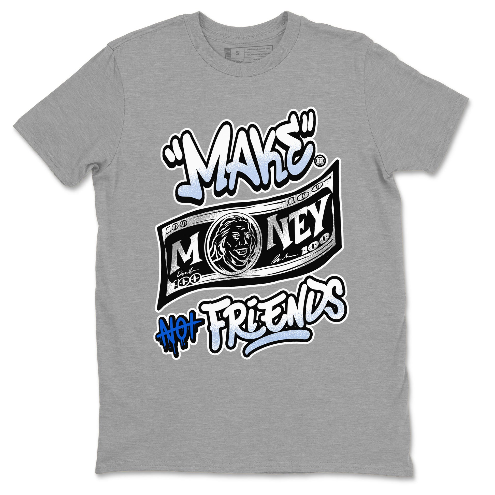 11s Retro Space shirt to match jordans Make Money Not Friends sneaker tees streetwear brand Air Jordan 11 Black/Varsity Royal SNRT Sneaker Release Tees unisex cotton Heather Grey 2 crew neck shirt