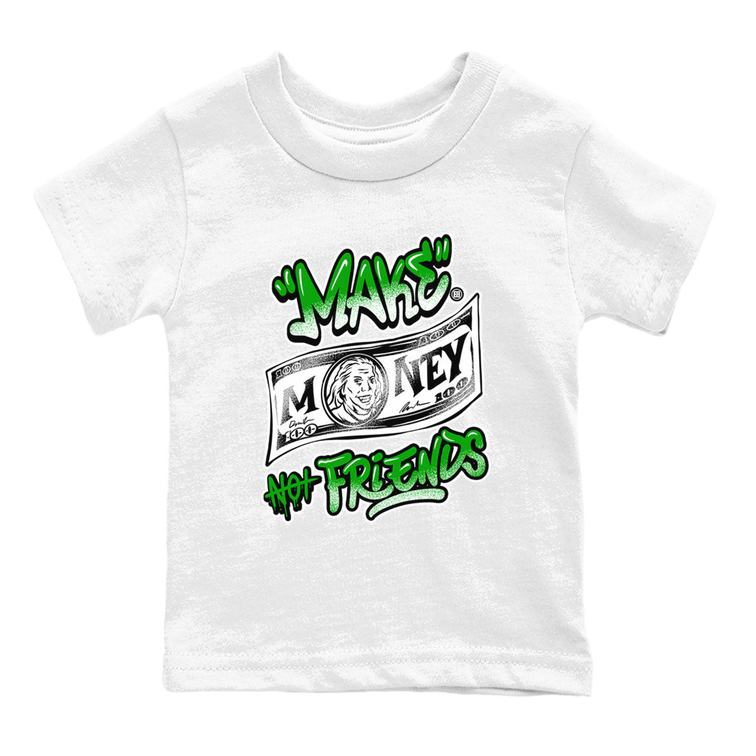 Air Jordan 5 Retro Lucky Green shirt to match jordans Make Money Not Friends sneaker tees streetwear brand Air Jordan 5 Lucky Green SNRT sneaker release tees baby toddler White 2 cotton Shirt