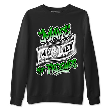 Air Jordan 5 Retro Lucky Green shirt to match jordans Make Money Not Friends sneaker tees streetwear brand Air Jordan 5 Lucky Green SNRT Sneaker Release Tees unisex cotton Black 2 crew neck shirt