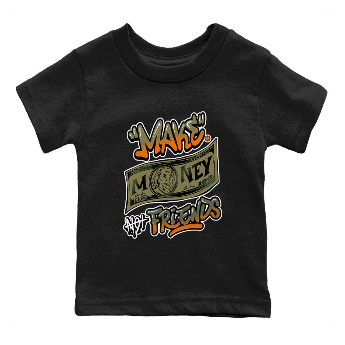 AJ5 Olive shirt to match jordans Make Money Not Friends sneaker tees streetwear brand Air Jordan 5 Olive SNRT sneaker release tees baby toddler Black 2 cotton Shirt