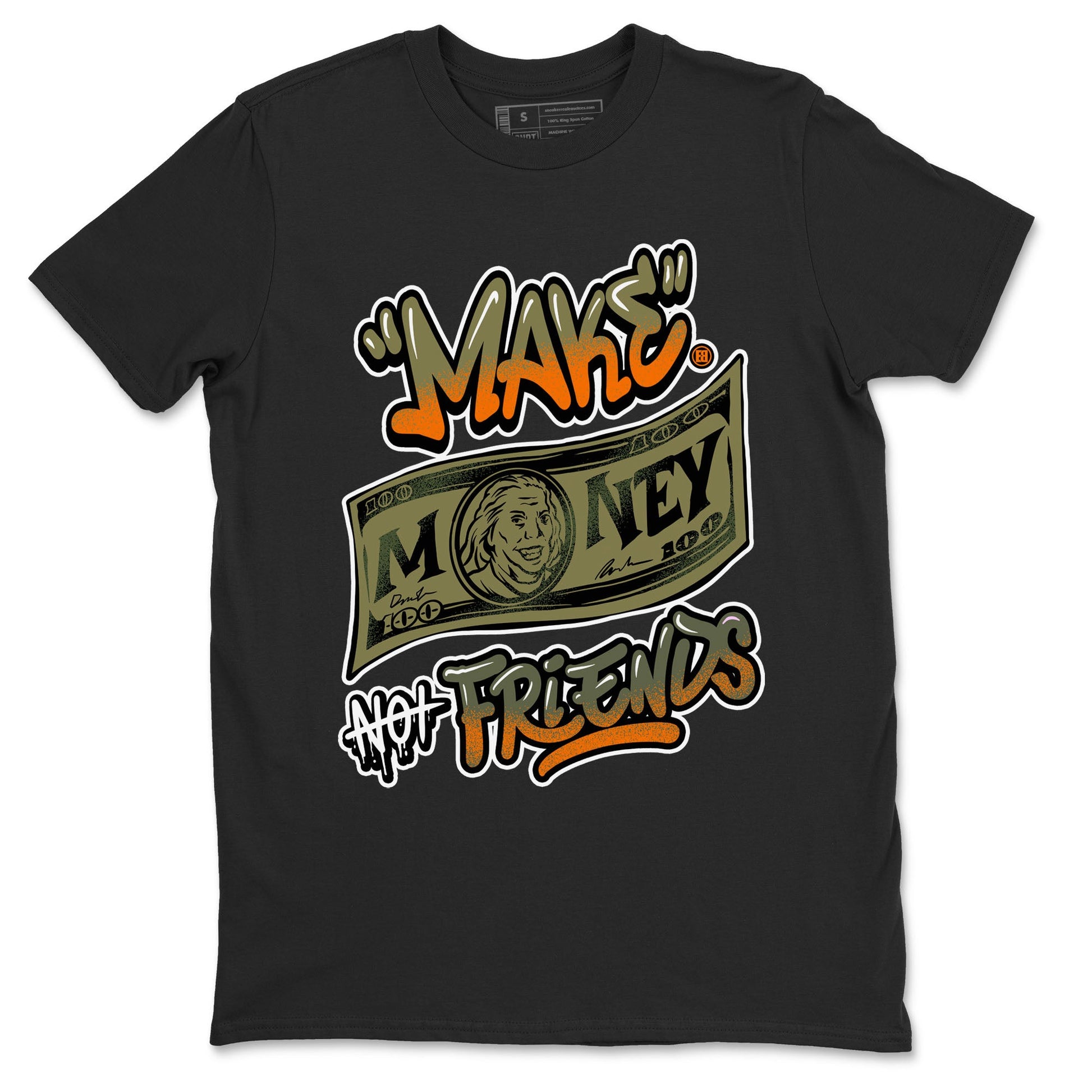 AJ5 Olive shirt to match jordans Make Money Not Friends sneaker tees streetwear brand Air Jordan 5 Olive SNRT Sneaker Release Tees unisex cotton Black 2 crew neck shirt