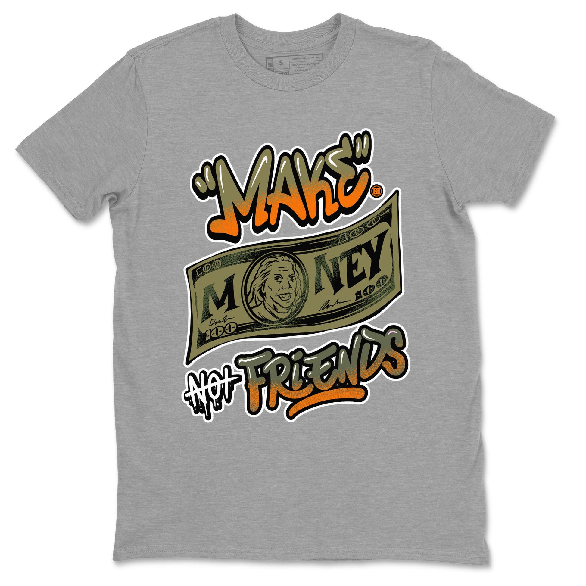 AJ5 Olive shirt to match jordans Make Money Not Friends sneaker tees streetwear brand Air Jordan 5 Olive SNRT Sneaker Release Tees unisex cotton Heather Grey 2 crew neck shirt