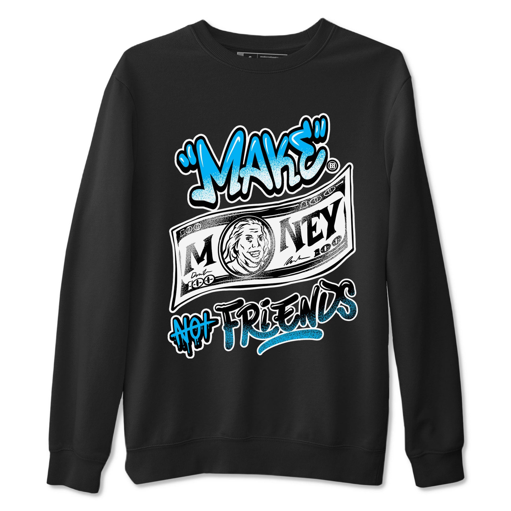 AJ9 Powder Blue shirt to match jordans Make Money Not Friends sneaker tees streetwear brand Air Jordan 9 Powder Blue SNRT Sneaker Release Tees unisex cotton Black 2 crew neck shirt