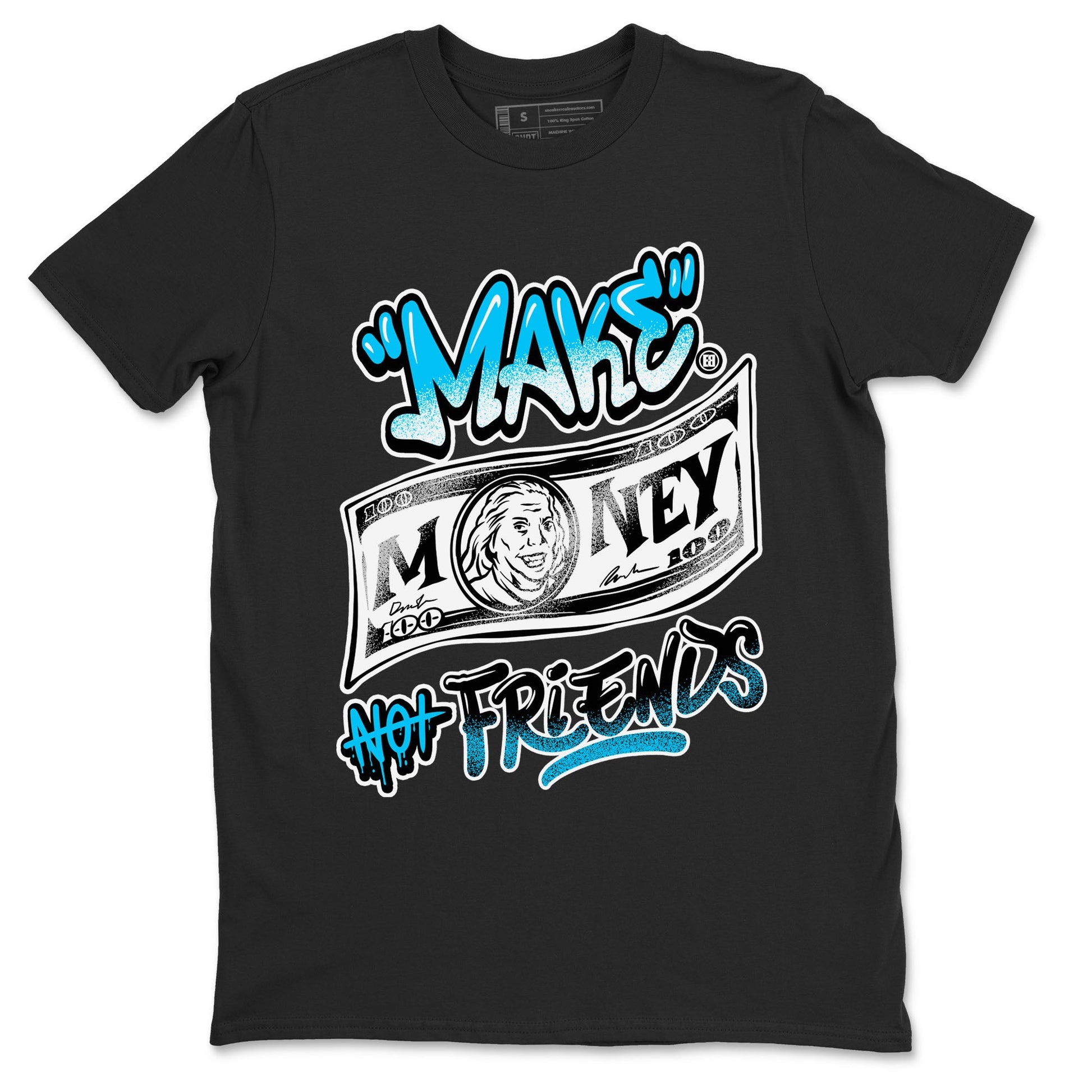 AJ9 Powder Blue shirt to match jordans Make Money Not Friends sneaker tees streetwear brand Air Jordan 9 Powder Blue SNRT Sneaker Release Tees unisex cotton Black 2 crew neck shirt