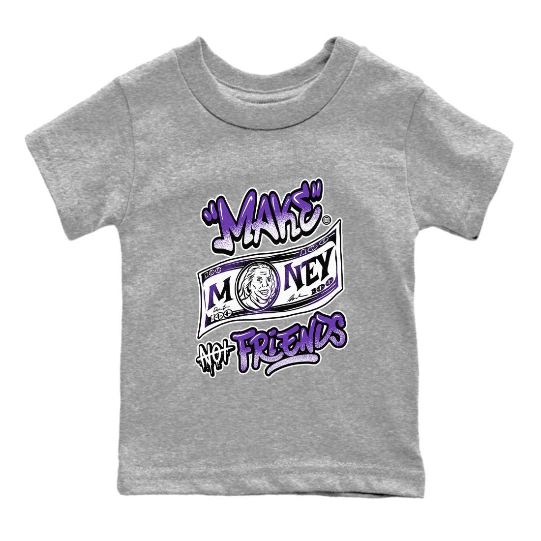 Nike SB Dunk Low Court Purple Shirt To Match Jordans Make Money Not Friends Streetwear Fashion Dunk Low Court Purple SNRT sneaker release tees baby toddler Heather Grey 2 cotton Shirt