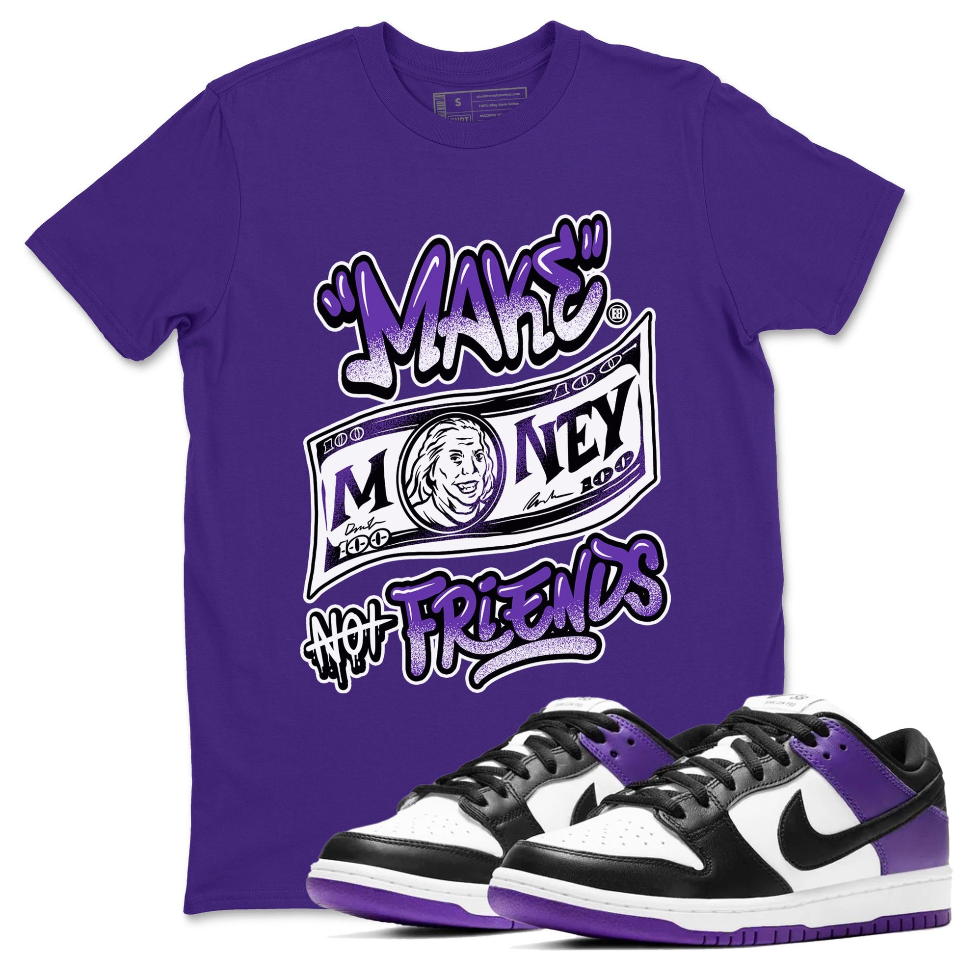 Nike SB Dunk Low Court Purple Shirt To Match Jordans Make Money Not Friends Streetwear Fashion Dunk Low Court Purple SNRT Sneaker Release Tees unisex cotton Purple 1 crew neck shirt