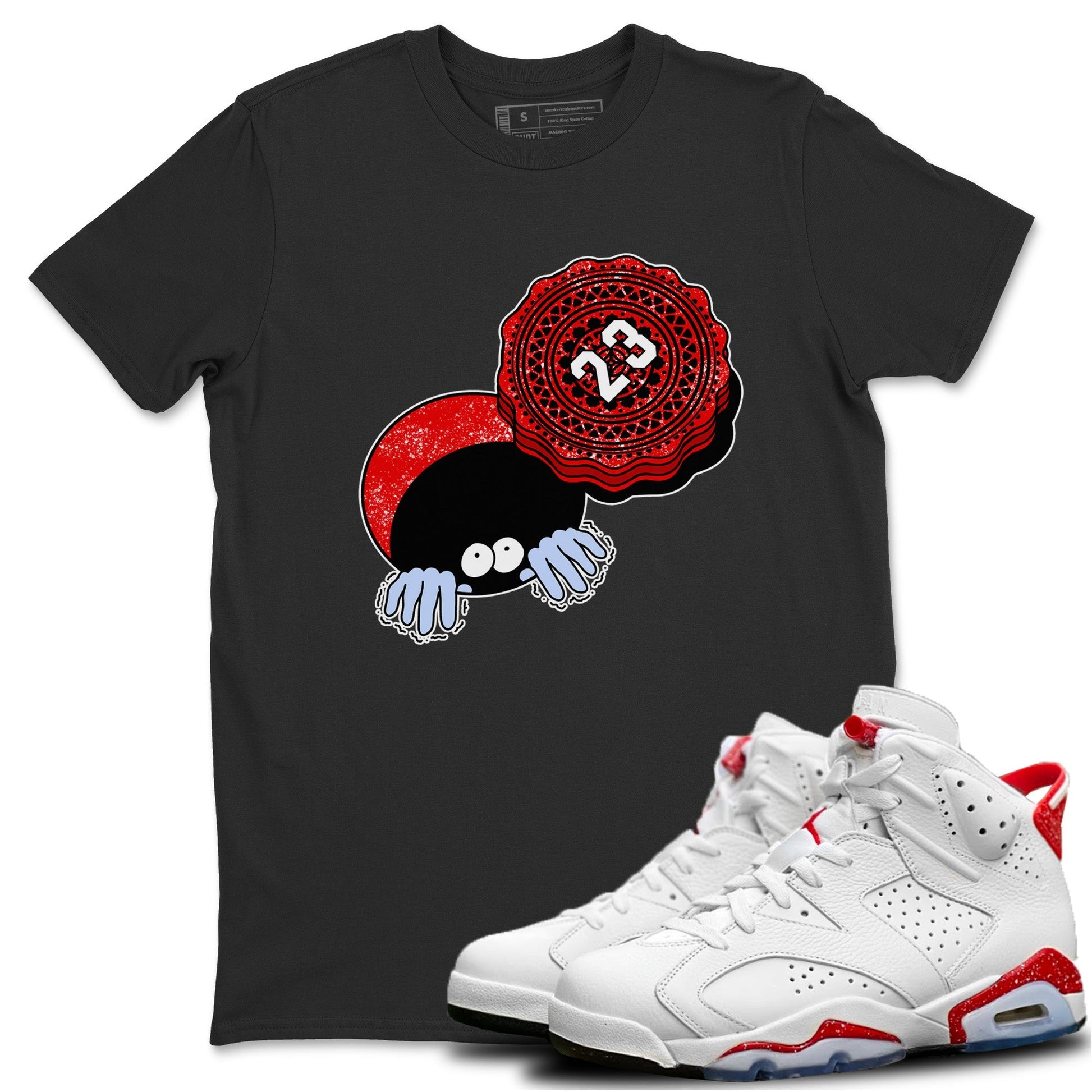 Jordan 6 Red Velvet Cookies Sneaker Match Tees Manhole Cover Cookie Sneaker Tees Jordan 6 Red Velvet Cookies Sneaker Release Tees Unisex Shirts