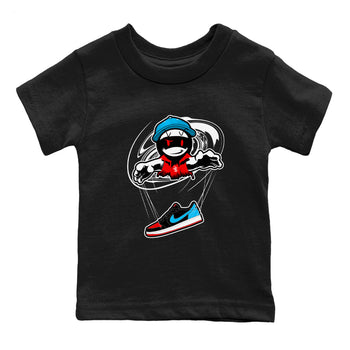 Air Jordan 1 UNC to Chicago shirt to match jordans Marionette sneaker tees AJ1 UNC to Chicago SNRT Sneaker Release Tees Baby Toddler Black 2 T-Shirt