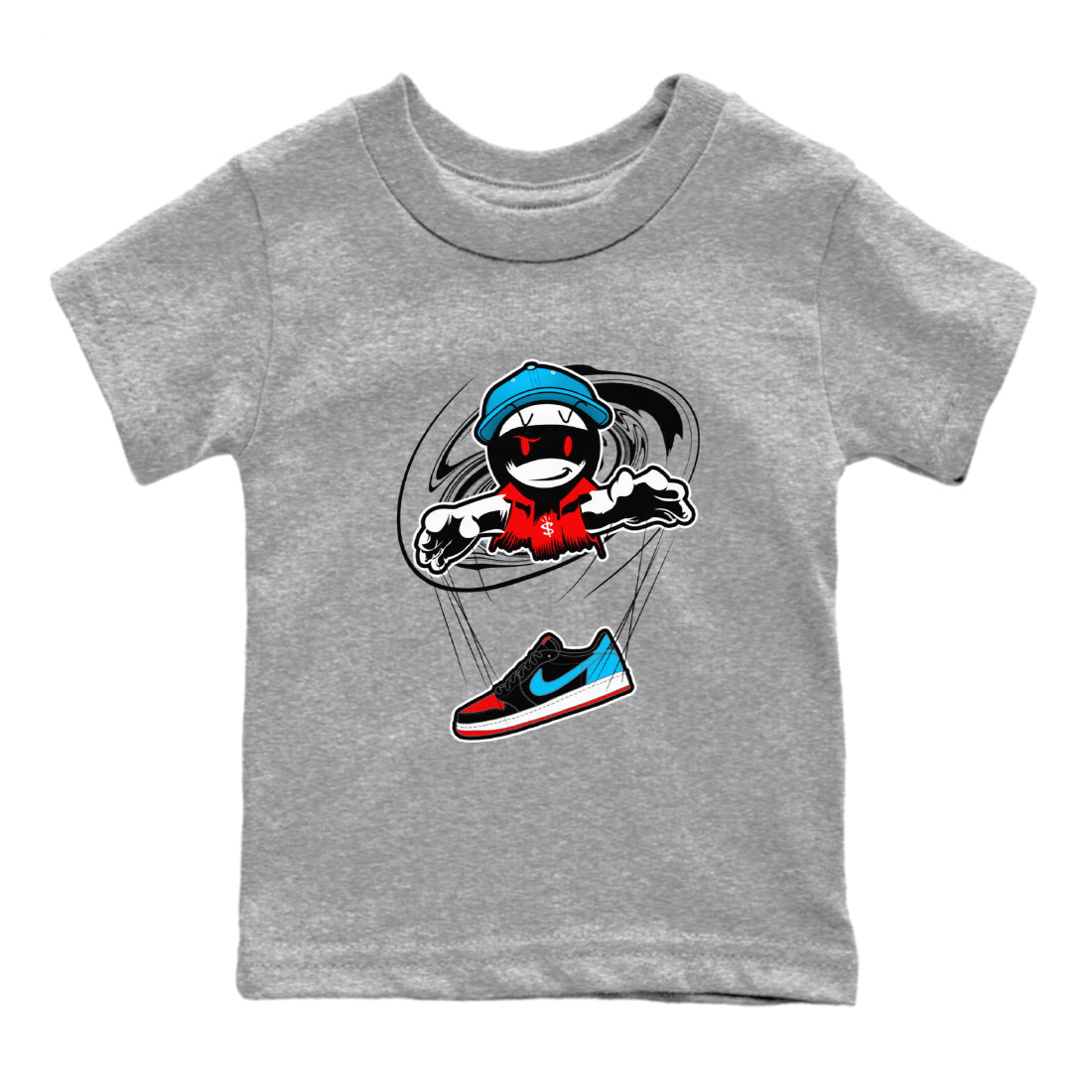 Air Jordan 1 UNC to Chicago shirt to match jordans Marionette sneaker tees AJ1 UNC to Chicago SNRT Sneaker Release Tees Baby Toddler Heather Grey 2 T-Shirt