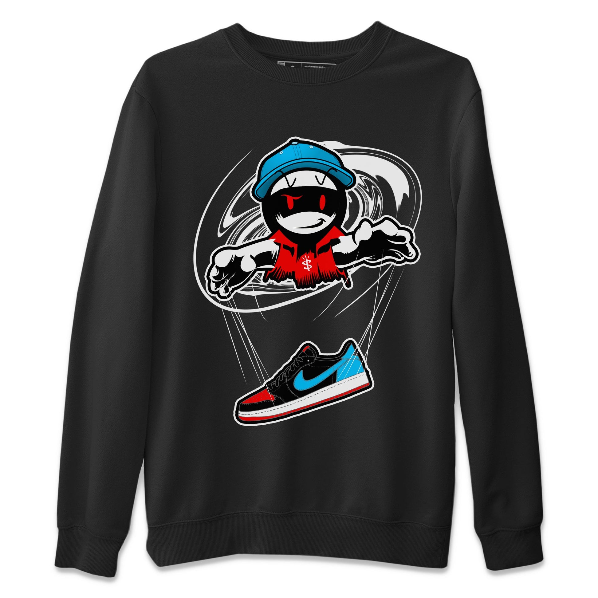 Air Jordan 1 UNC to Chicago shirt to match jordans Marionette sneaker tees AJ1 UNC to Chicago SNRT Sneaker Release Tees Unisex Black 2 T-Shirt