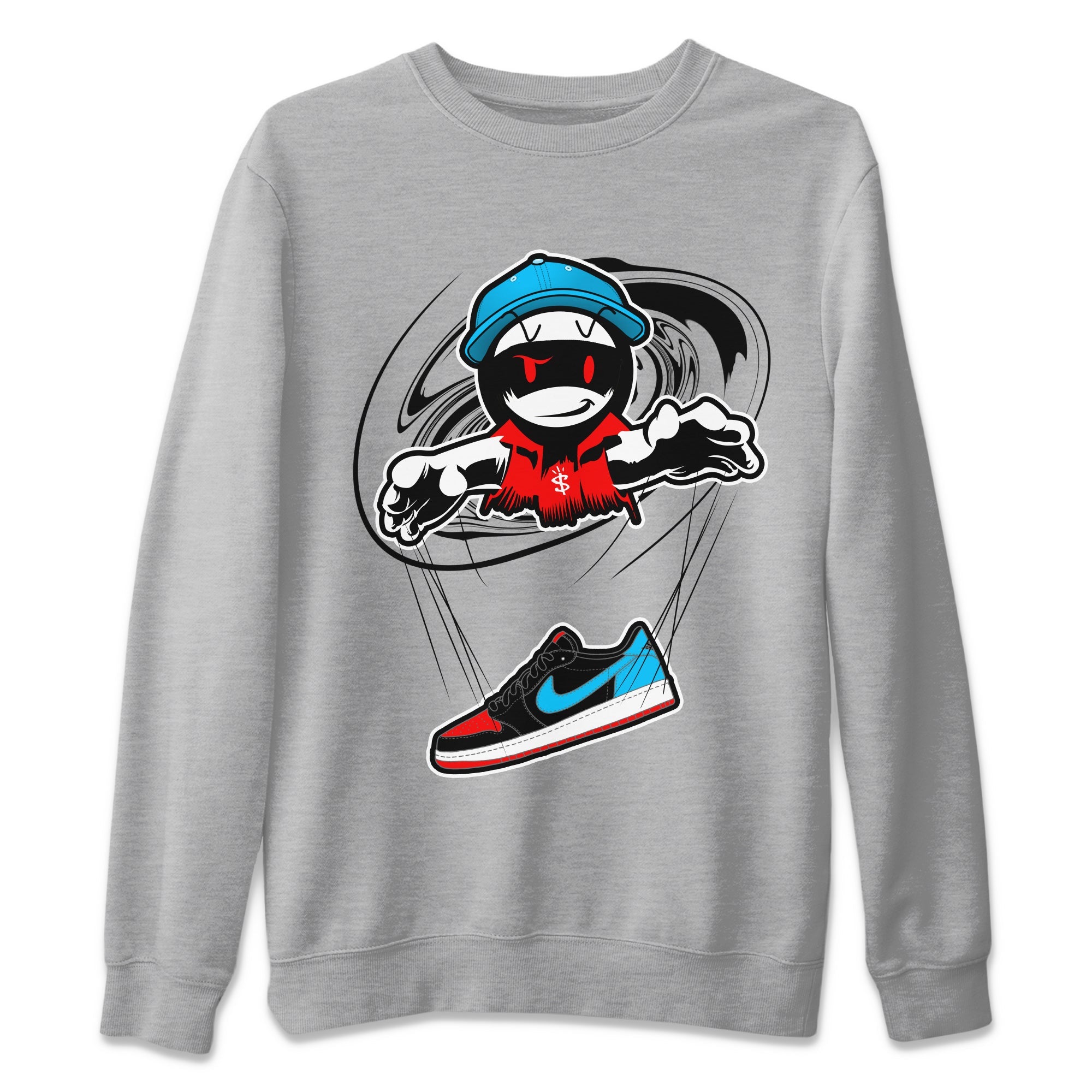 Air Jordan 1 UNC to Chicago shirt to match jordans Marionette sneaker tees AJ1 UNC to Chicago SNRT Sneaker Release Tees Unisex Heather Grey 2 T-Shirt
