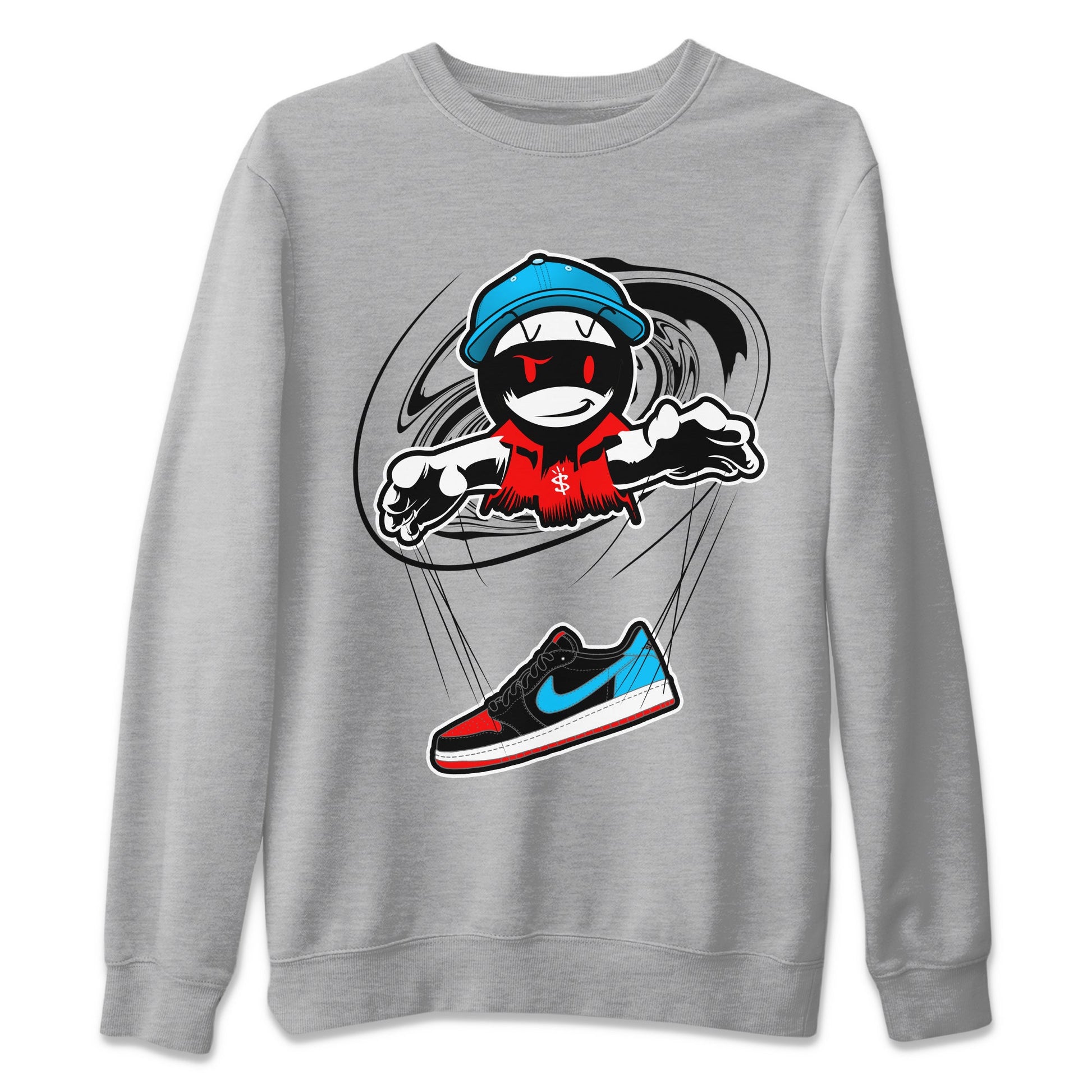 Air Jordan 1 UNC to Chicago shirt to match jordans Marionette sneaker tees AJ1 UNC to Chicago SNRT Sneaker Release Tees Unisex Heather Grey 2 T-Shirt